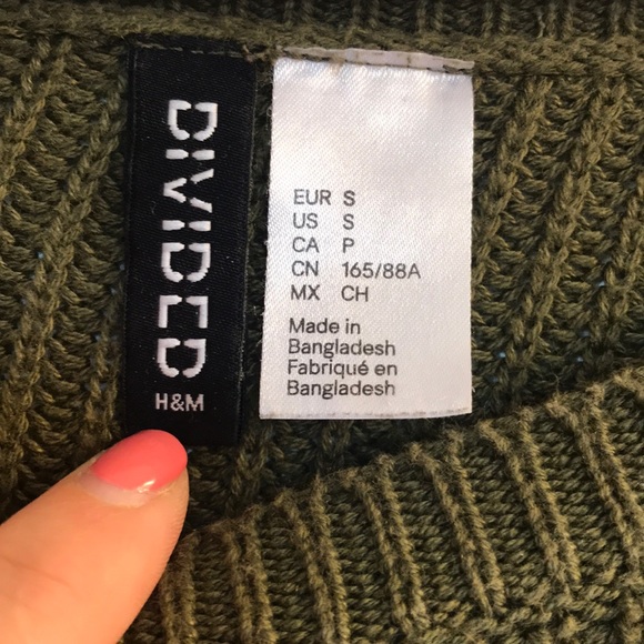 Army green size small H&M sweater - Picture 4 of 4